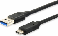 Equip 128345 USB-A apa - USB-C apa 3.2 Gen1 Adat és töltőkábel - Fekete (0.5m)