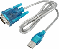 Akyga AK-CO-02 USB Type-A apa - RS-232 apa Adatkábel - Ezüst/Kék (1m)