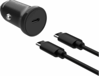 Fixed USB Type-C Autós töltő + USB Type-C kábel - Fekete (20W)