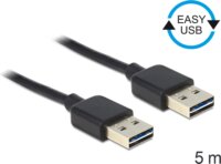 Delock USB-A 2.0 apa - USB-A 2.0 apa adat kábel 5m - Fekete