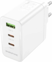 Borofone BN12 2x USB-C / USB-A Hálózati töltő - Fehér (65W)