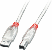 Lindy 41755 USB-A apa - USB-B apa kábel - Átlátszó (5m)
