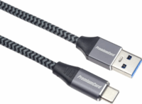 Premiumcord KU31CS3 USB-C apa - USB-A apa Adat és töltő kábel - Szürke (3m)