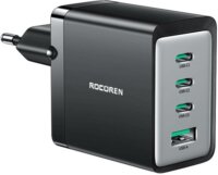 Rocoren GaN 3x USB-C / USB-A Hálózati töltő - Fekete (67W)