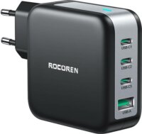 Rocoren GaN PD 3.0 USB-A / 3x USB-C Hálózati töltő - Fekete (100W)