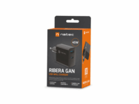 Natec Ribera USB-A / USB-C Hálózati töltő - Fekete (45W)