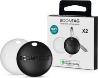 Boompods BoomTag bluetooth nyomkövetős kulcstartó - Fehér + Fekete (2db/csomag)