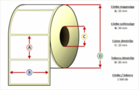Value CIM25X50PP 25x50mm Címke tintasugaras és lézer nyomtatóhoz (1500 db / csomag)