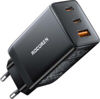 Rocoren USB Type-A / 2x USB Type-C GaN Pro Hálózati töltő - Fekete (65W)