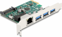 Delock 90105 3x külső USB Type-A 5 Gbps + 1x külső Gigabit LAN port bővítő PCIe kártya