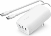 Belkin BoostCharge 3x USB Type-C Hálózati töltő + USB Type-C kábel - Fehér (67W)
