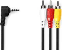 Nedis Audio Video 3.5mm Jack apa - 3x RCA apa Kábel (1m) - Fekete