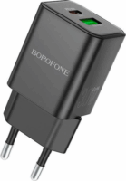 Borofone BN14 Royal USB-A / USB-C Hálózati töltő - Fekete (30W)