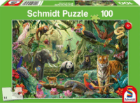 Schmidt Spiele Színes állatvilág a dzsungelben - 100 darabos puzzle