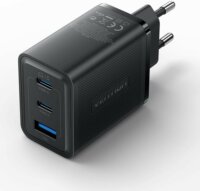 Vention FERB0-EU GaN USB-A / 2x USB-C Hálózati töltő - Fekete (65W)