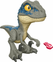 Mattel Jurassic World Mega Roar Velociraptor kék figura