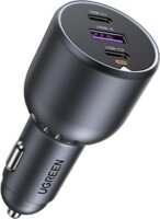 Ugreen EC705 2x USB-C / USB-A Autós töltő - Fekete (130W)