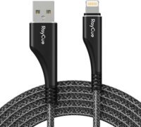 RayCue CA01 USB Type-A apa - Lightning apa Adat és töltő kábel - Fekete (1.2m)