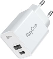 RayCue USB Type-C / USB Type-A Hálózati töltő - Fehér (20W)