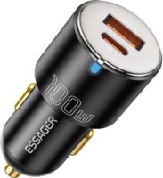 Essager ECCAC-QTZ01 USB Type-A / USB Type-C Autós töltő - Fekete (100W)