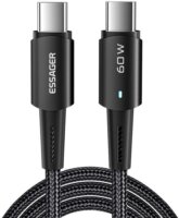 Essager EXCTT2-CGA01 USB Type-C apa - USB Type-C apa Adat és töltő kábel - Fekete (2m)