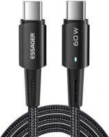Essager EXCTT2-CG01 USB Type-C apa - USB Type-C apa Adat és töltő kábel - Fekete (1m)