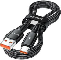 Essager EXC120-CGA01-P USB Type-A apa - USB Type-C apa Adat és töltő kábel - Fekete (2m)