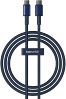 Baseus Tungsten Gold USB-C apa - USB-C apa 2.0 Adat és töltő kábel - Kék (1m)