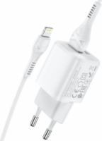 HOCO N8 2x USB-A Hálózati töltő + Lightning kábel - Fehér (5V / 2.4A)