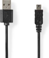 Nedis CCGL60301BK20 USB-A apa - Mini USB 2.0 Adat és töltő kábel - Fekete (2m)
