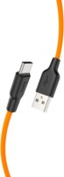 HOCO X21 USB-A apa - USB-C apa Adat és töltő kábel - Narancssárga (1m)