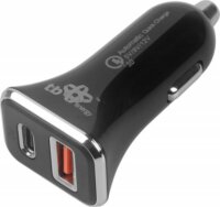 TB USB-A + USB-C autós töltő 24V - Fekete