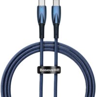 Baseus Glimmer Series USB-C apa - USB-C apa Adat és töltőkábel - Kék (1m)