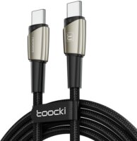 Toocki TXCTT14 USB-C apa - USB-C apa 2.0 Adat és töltő kábel - Fekete (2m)