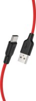 HOCO X21 USB-A apa - USB-C apa 2.0 Adat és töltő kábel - Piros(1m)