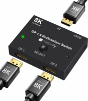 Techly IDATA-DP-2DP-8KT DisplayPort 2-port KVM Switch