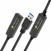 Techly USB-A apa - USB-A anya 3.2 Adat és töltő kábel - Fekete (20m)