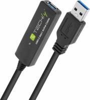 Techly USB-A apa - USB-A anya 3.2 Adat és töltő kábel - Fekete(10m)