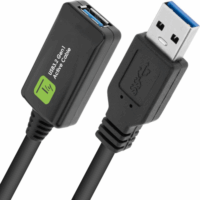 Techly USB-A apa - USB-A anya 3.2 Adat és töltő kábel - Fekete(5m)