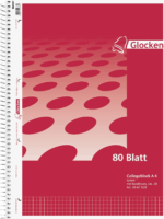 Brunnen Glocken 80 lapos A4 lefűzhető kockás spirálfüzet - Piros