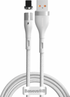 Baseus Mágneses USB-A apa - Lightning apa 2.0 iPhone töltőkábel - Fehér (1m)