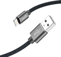 Budi 206T/2M USB-A apa - Lightning apa 2.0 Adat és töltő kábel - Fekete (2m)