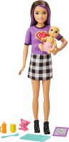 Mattel Barbie Skipper: Lila hajú bébiszitter kisbabával