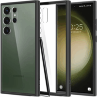 Spigen Ultra Hybrid Samsung Galaxy S23 Ultra Tok - Átlátszó/Fekete