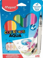 Maped "Color'Peps Aqua" 3,6 mm Akvarell filctoll készlet ecsettel - Vegyes színek (10 db / csomag)