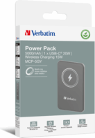 Verbatim MAG Charge 'n' Go Powerbank 5000mAh 20W (1,67 - 2.4A / 5-9V) - Szürke