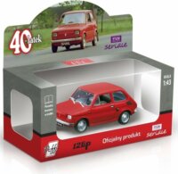 Daffi: RL FIAT 126p 40 éves kiadás - autó fém és műanyag modell - Piros