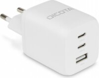 Dicota 2x USB-C + USB-A Hálózati Gyorstöltő Adapter 65W - Fehér