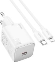 HOCO N40 USB-C Hálózati Töltő Adapter 20W + Lightning kábel - Fehér