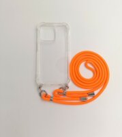 Cellect Apple iPhone 15 Átlátszó Telefon Tok - Narancssárga Zsinórral